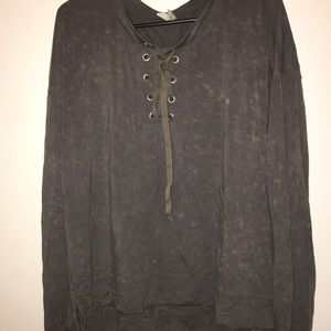 Ribbed front sweater